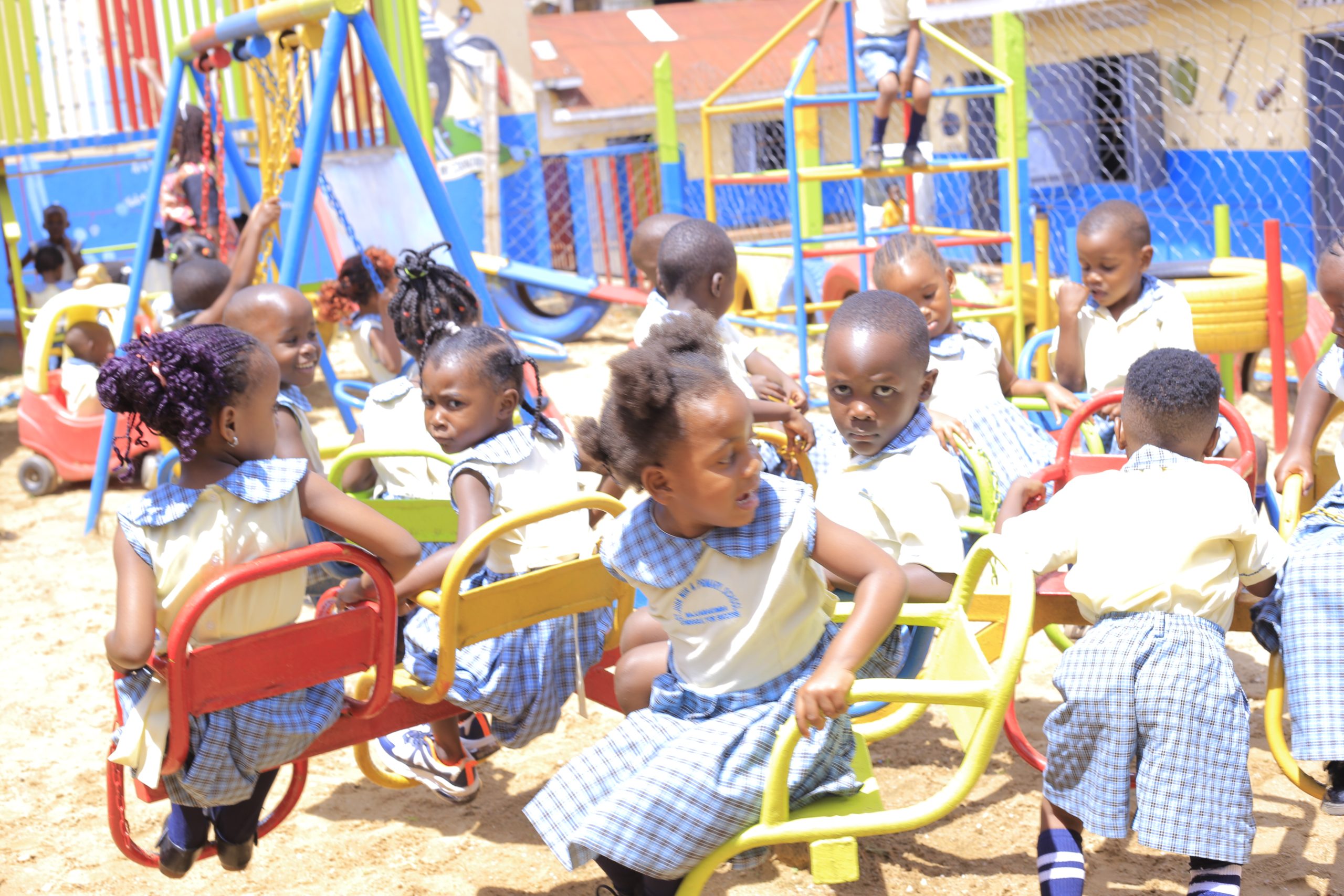 Nursery pupils playing